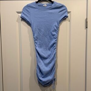Garage Light Blue Ruched Mini Dress